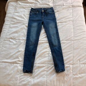 7 For All Mankind Indigo Kids Ankle Jeans with zipper girls size 12